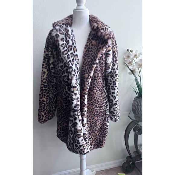 Lanshifei Leopard Print Faux Fur Coat - Picture 1 of 9